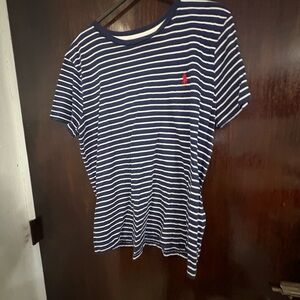 Bundle 3 for $15. Polo by Ralph Lauren Navy and White Striped Kids Tee. Size M.